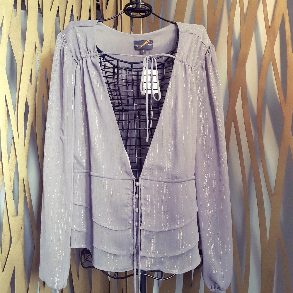 Jane Plus One Sheer Blouse With Ties